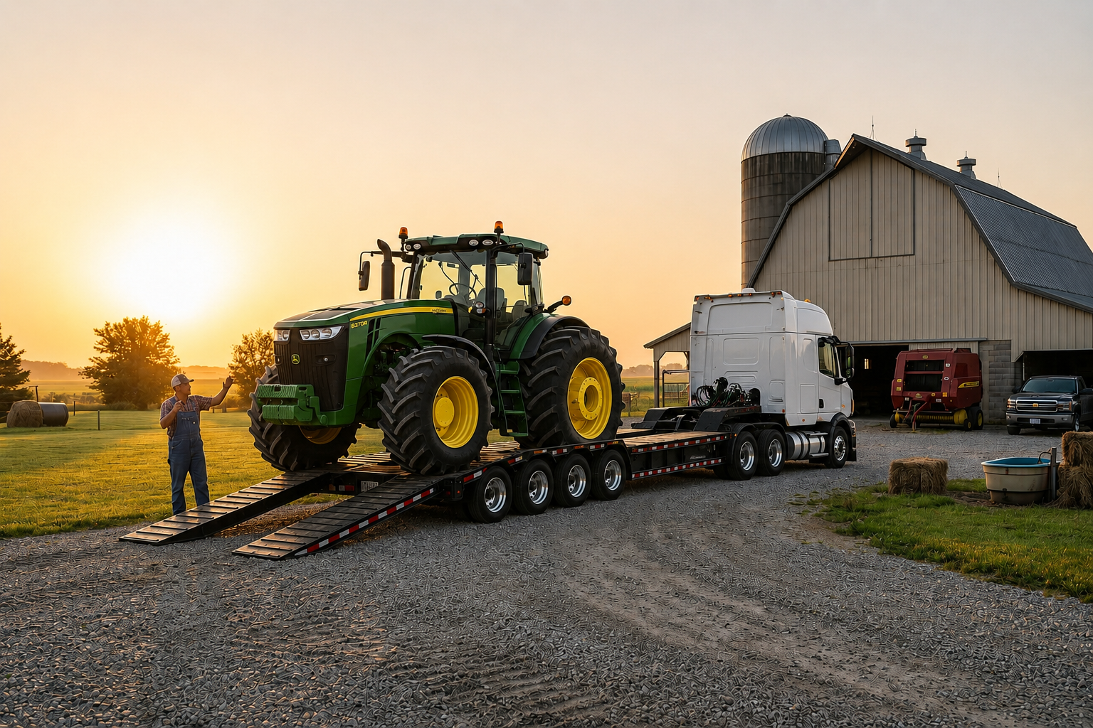 Maszyna rolnicza - Traktor z USA - rozładunek